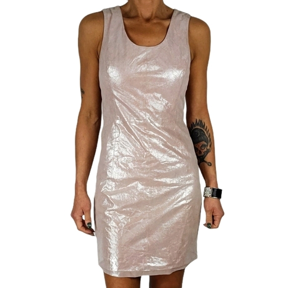 Tart Dresses & Skirts - Tart Leather Dress Size Medium Pink Shimmer